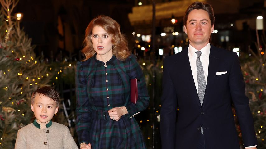 Prinzessin Beatrice, ihr Mann Edoardo Mapelli Mozzi und ihr Stiefsohn Christopher, 2023