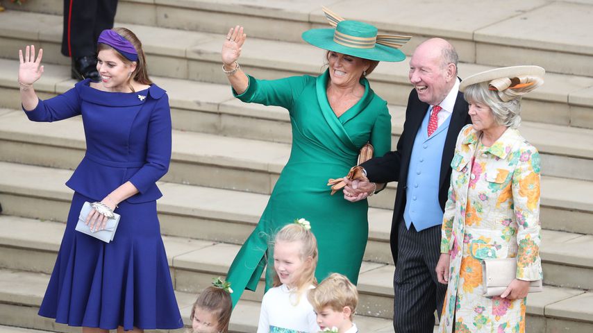 Prinzessin Beatrice und Sarah Ferguson mit George und Nicola Brooksbank