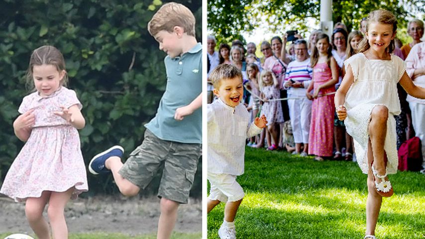 Wie die UK-Royals: Hier spielen Estelle und Oscar Fußball