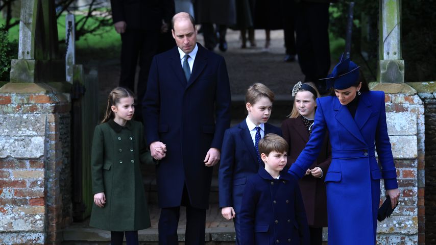 Prinzessin Charlotte, Prinz William, Prinz George, Prinz Louis und Kate beim Gottesdienst, 2023