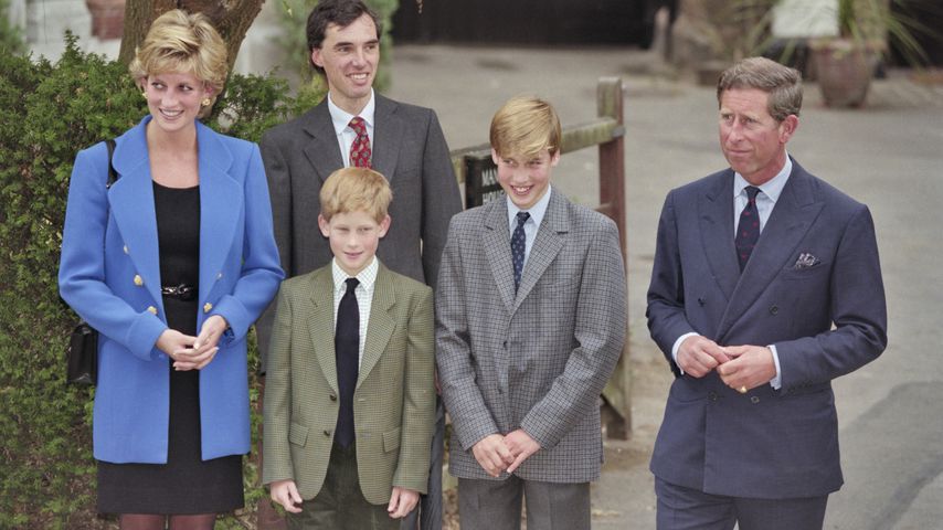 Prinzessin Diana, Andrew Gailey, Prinz Charles, Prinz Harry und Prinz William, 1995