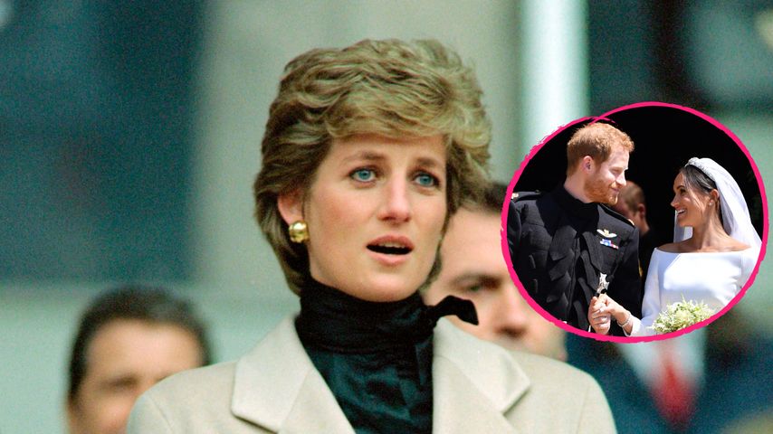 Collage: Prinzessin Diana, Prinz Harry und Herzogin Meghan