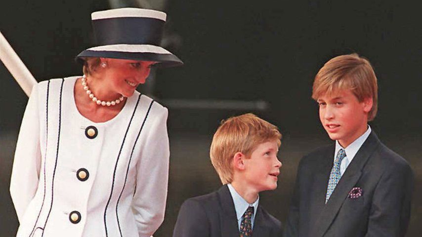 Prinzessin Diana, Prinz Harry und Prinz William 1995 in London