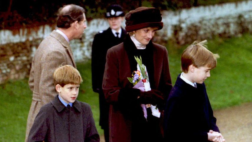 Prinzessin Diana und ihre Söhne Prinz Harry und Prinz William