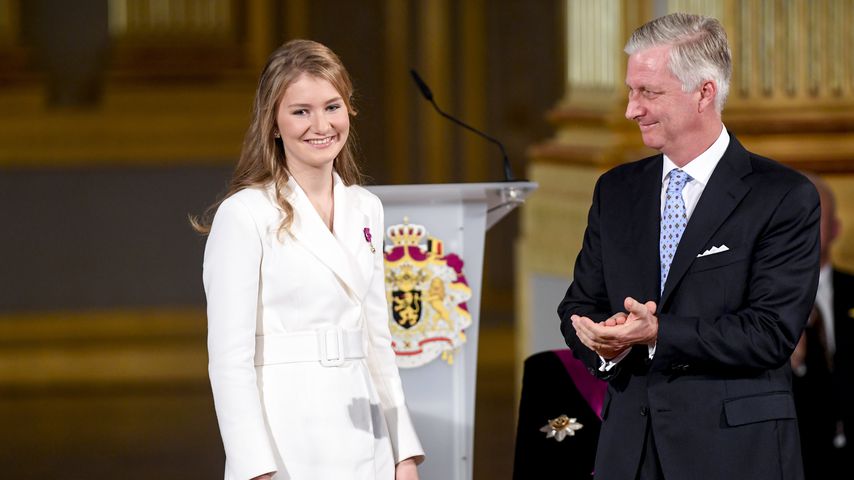 Prinzessin Elisabeth und König Philippe an Elisabeths 18. Geburtstag