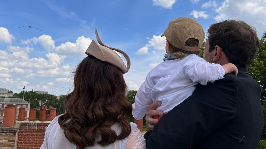 Prinzessin Eugenie, ihr Sohn August und ihr Mann Jack Brooksbank im Mai 2022