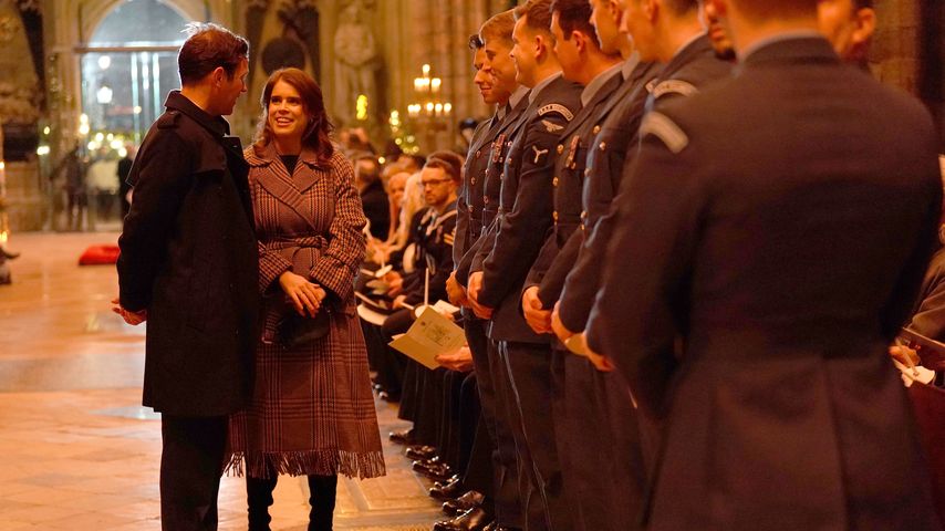 Prinzessin Eugenie mit ihrem Mann Jack bei der Weihnachtsandacht in der Westminster Abbey, 2022