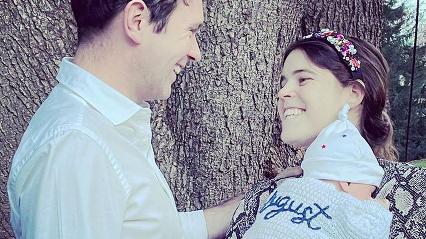 Prinzessin Eugenie mit ihrem Mann Jack Brooksbank und ihrem Sohn August Philip Hawke Brooksbank