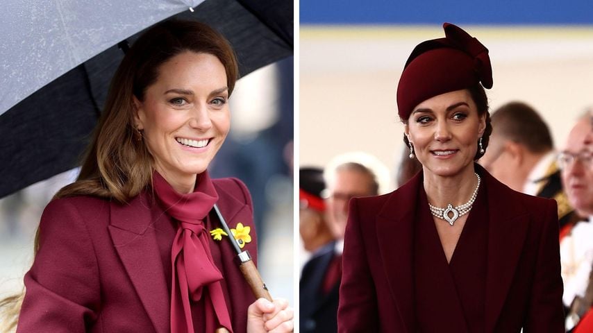 Collage: Prinzessin Kate 2026 (links) und 2024 (rechts)