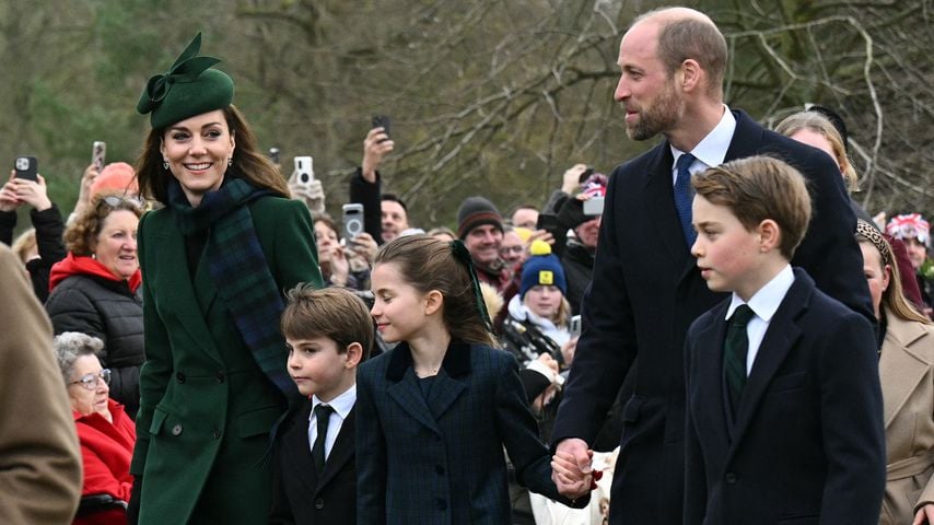 Prinzessin Kate mit Prinz Louis, Prinzessin Charlotte, Prinz William und Prinz George, Dezember 2024