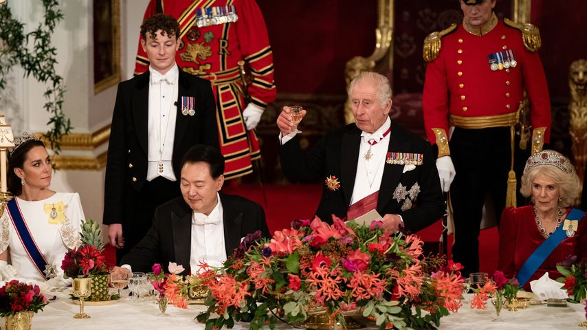 Prinzessin Kate, König Charles, Königin Camilla mit dem südkoreanischen Präsidenten Yoon Suk Yeol