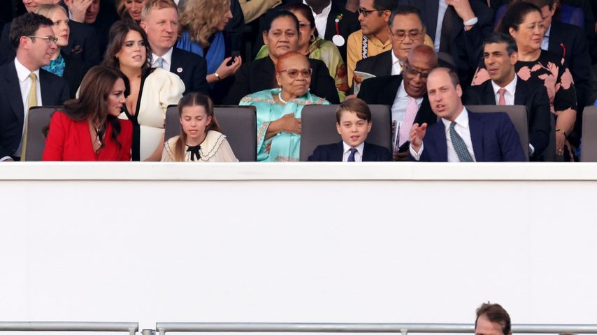 Prinzessin Kate, Prinzessin Charlotte, Prinz George und Prinz William beim Krönungskonzert