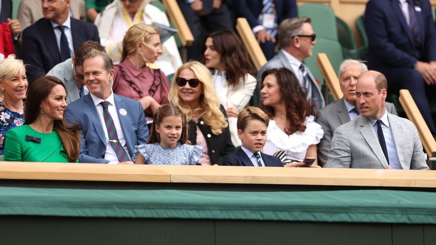 Prinzessin Kate, Prinzessin Charlotte, Prinz George und Prinz William bei Wimbledon 2023