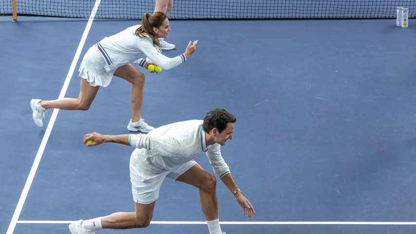 Prinzessin Kate und Roger Federer in Wimbledon im Juni 2023