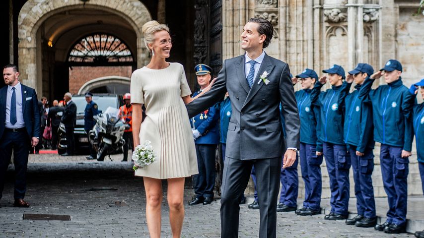Prinzessin Maria Laura von Belgien und William Isvy nach ihrer standesamtlichen Hochzeit, 2022