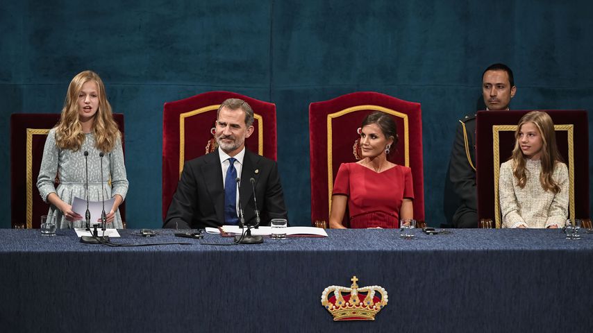 Prinzessin Leonor, König Felipe, Königin Letizia und Prinzessin Sofía 2019 in Oviedo