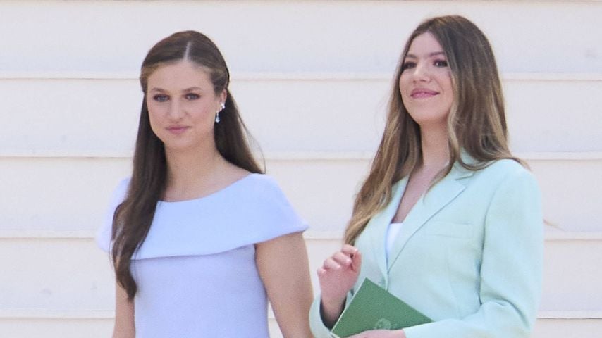 Prinzessin Leonor und Prinzessin Sofia besuchen die Fronleichnamsmesse mit Papst Leo XIV in Madrid