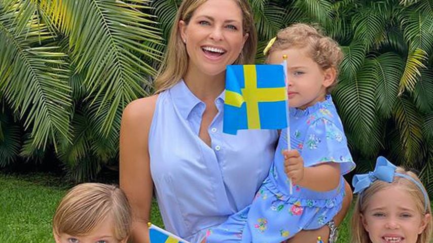 Prinzessin Madeleine mit ihren Kindern am schwedischen Nationalfeiertag