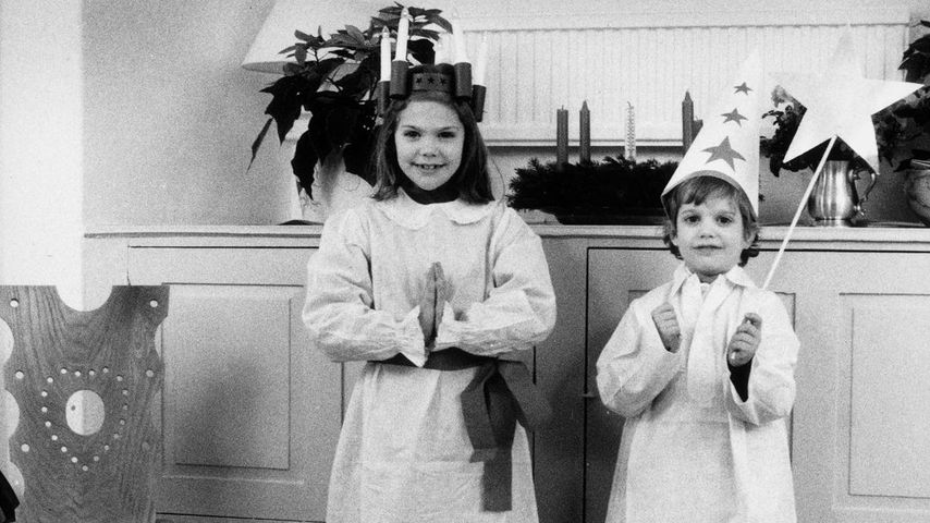 Prinzessin Madeleine und Prinz Carl Philip beim Luciafest 1984