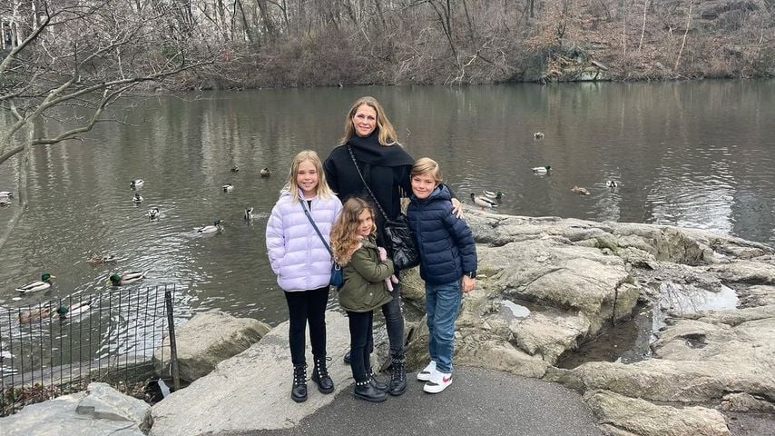 Prinzessin Madeleine von Schweden mit ihren Kindern Leonore, Adrienne und Nicolas im Februar 2023
