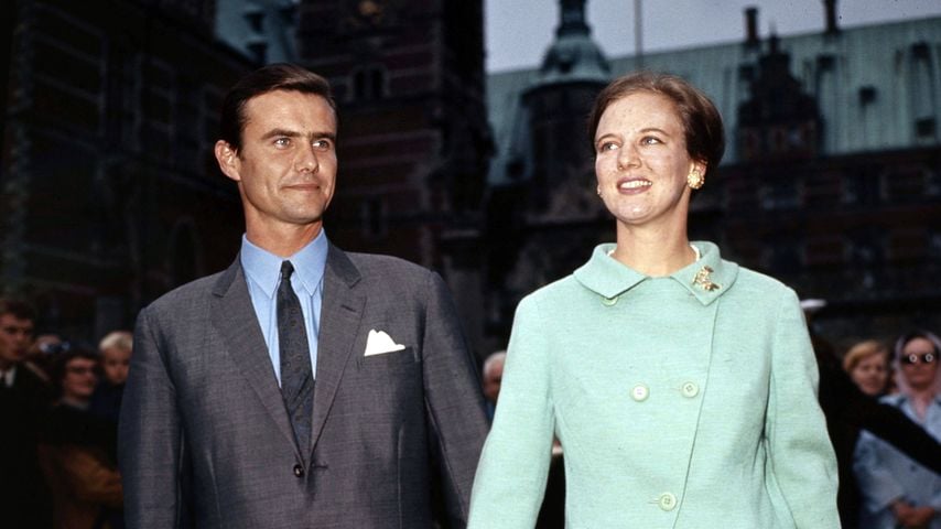 Prinzessin Margrethe von Dänemark und ihr Verlobter Prinz Henrik in Kopenhagen, 5. September 1966