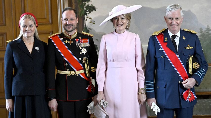 Prinzessin Mette-Marit, Kronprinz Haakon, Königin Mathilde und König Philippe beim Staatsbesuch in Norwegen, 24. März 2026