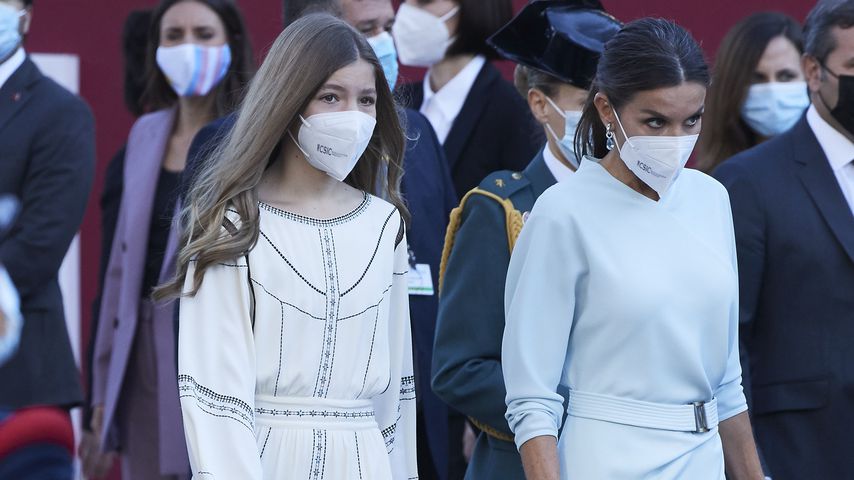 Prinzessin Sofía und Königin Letizia am spanischen Nationalfeiertag, 12. Oktober 2021