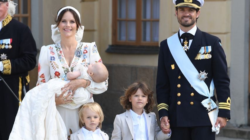 Prinzessin Sofia von Schweden, Prinz Carl Philip und ihre Kinder Alexander, Gabriel und Julian