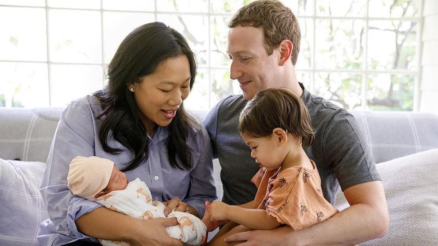 Priscilla Chan und Mark Zuckerberg mit ihren Töchtern August und Max