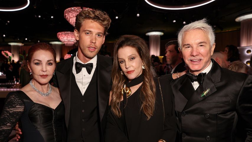 Priscilla Presley, Austin Butler, Lisa Marie Presley und Baz Luhrmann