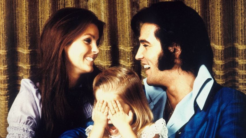 Priscilla Presley und Elvis mit Tochter Lisa Marie