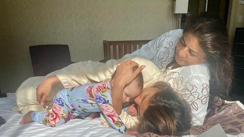 Priyanka Chopra mit ihrer Mutter und ihrem Baby Malti