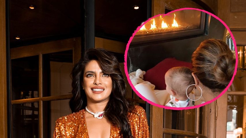 Weihnachtsfieber: Priyanka Chopra chillt mit Baby vorm Kamin