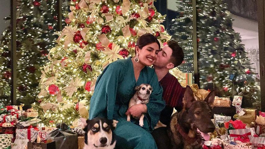 Schauspielerin Priyanka Chopra und Nick Jonas, Weihnachten 2021