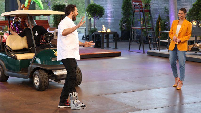 Profikoch Steffen Henssler und Moderatorin Laura Wontorra