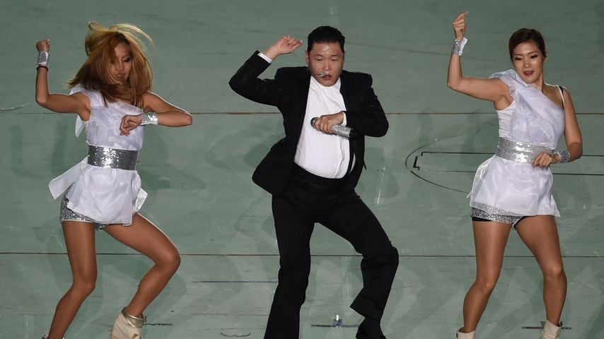Psy mit Tänzerinnen, Eröffnungsfeier der Asienspiele 2014 in Incheon