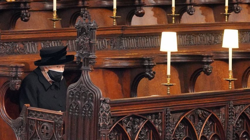 Queen Elizabeth II. bei der Beerdigung von Prinz Philip
