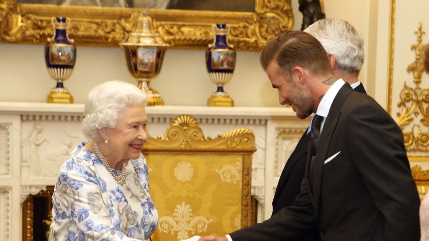 Queen Elizabeth II. und David Beckham, Juni 2016
