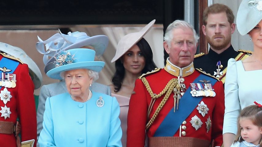Queen Elizabeth II., Herzogin Meghan, Prinz Charles und Prinz Harry
