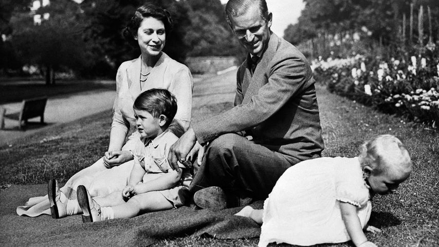 Queen Elizabeth II., Prinz Philip, Prinz Charles und Prinzessin Anne