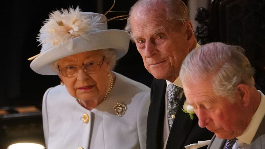 Queen Elizabeth II., Prinz Philip und Prinz Charles