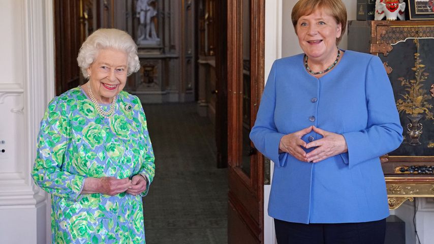 Queen Elizabeth II. und Angela Merkel bei einer Audienz in Windsor Castle im Juli 2021