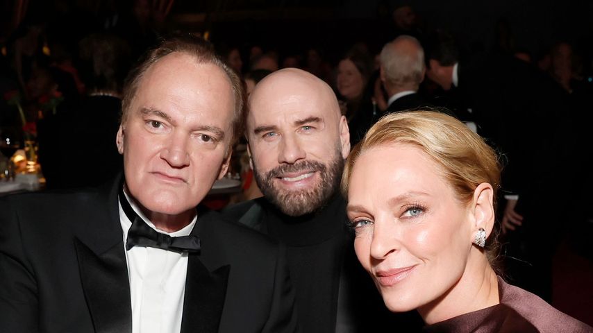 Quentin Tarantino, John Travolta, und Uma Thurman in Los Angeles