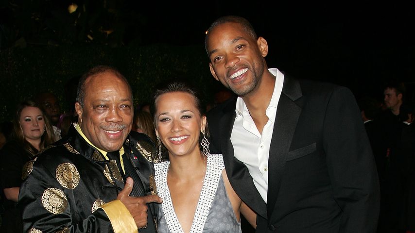 Quincy Jones, Rashida Jones und Will Smith nach den Oscars, Februar 2007