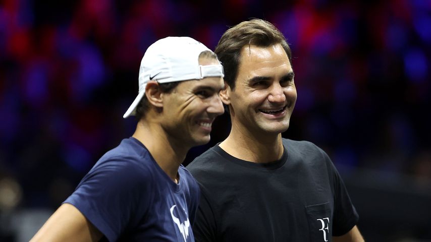 Rafael Nadal und Roger Federer beim Laver Cup in London im September 2022