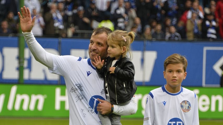 Rafael van der Vaart mit seinen Kindern Jesslynn  und Damian, Oktober 2019