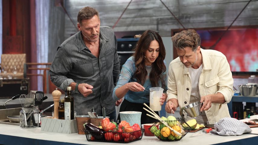 Ralf Möller, Melissa Khalaj und Wayne Carpendale bei "Grill den Henssler"