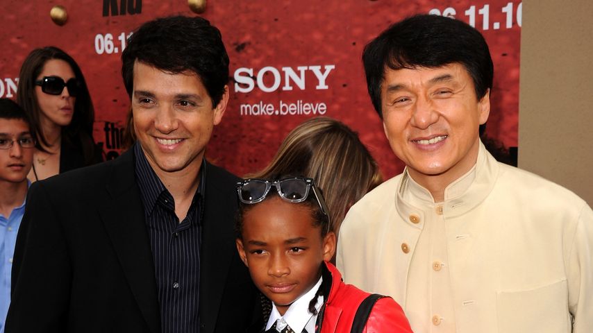 Ralph Macchio, Jaden Smith und Jackie Chan im Jahr 2010