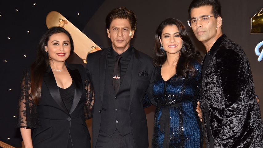 Rani Mukerji, Shah Rukh Khan, Kajol und Karan Johar beim 20-jährigen Jubiläum von "Kuch Kuch Hota Hai" in Mumbai, Oktober 2018