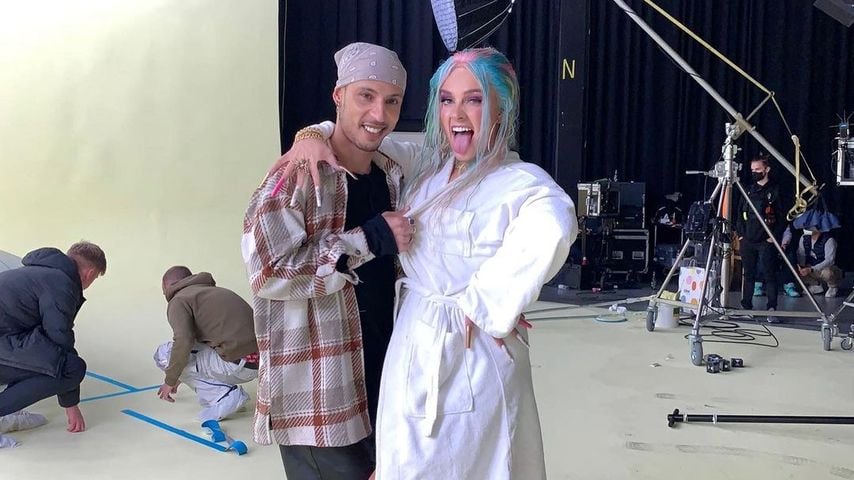 Ray und Twenty4tim beim "Bling Bling"-Musikvideo-Dreh